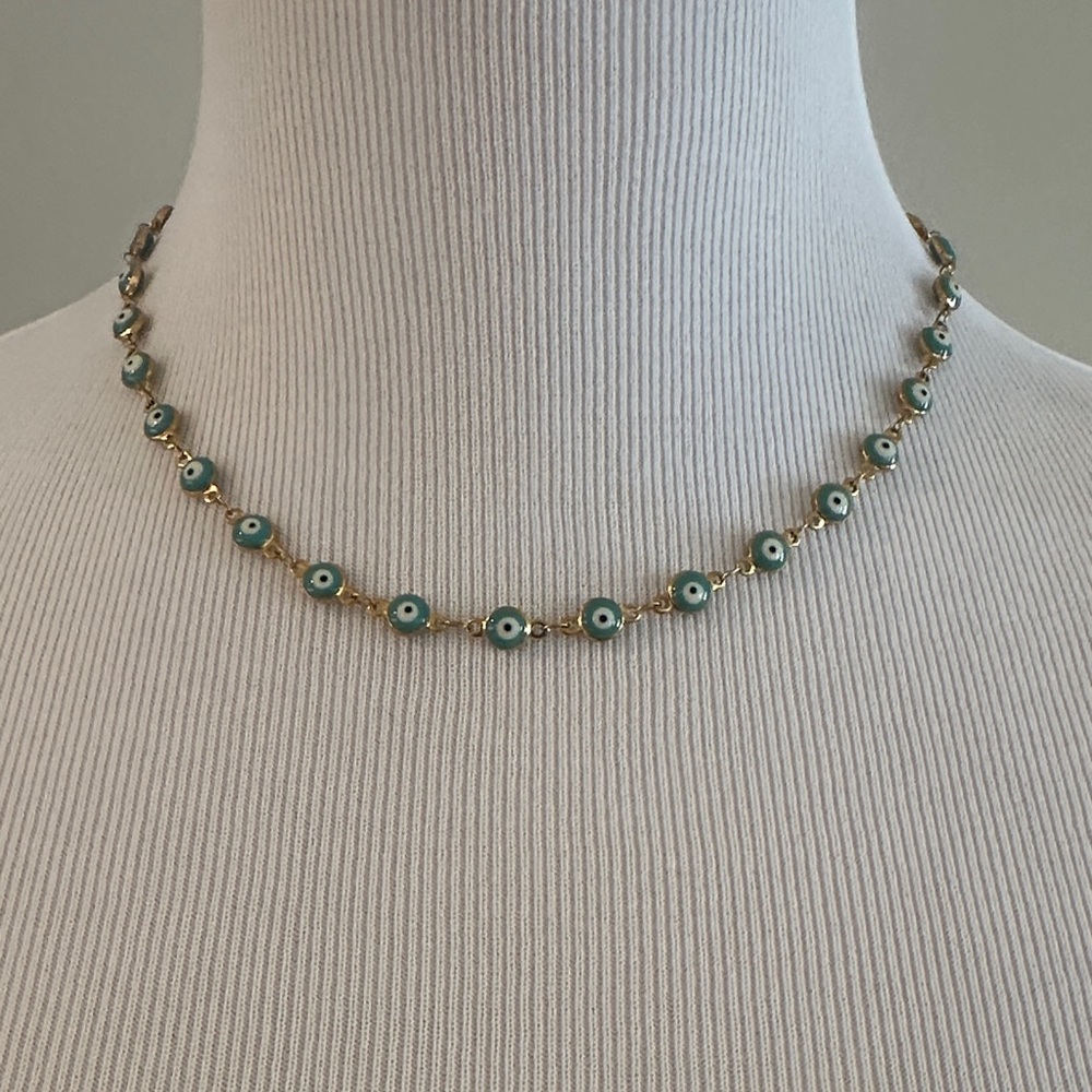 Elegant Gold and Green Beaded Necklace